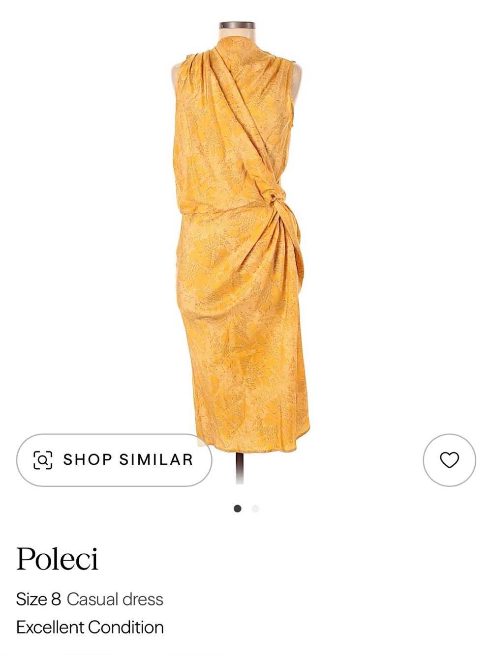 Poleci Twist-Knot Mini Dress in Yellow